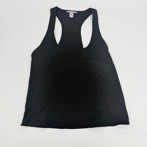Victoria's Secret Tank Top Racerback Logo Monogram Modern Womens Large Black
